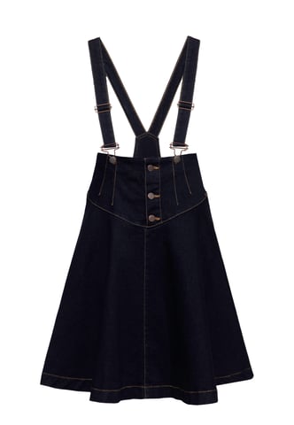 Queen Kerosin Damen Denim Latzrock