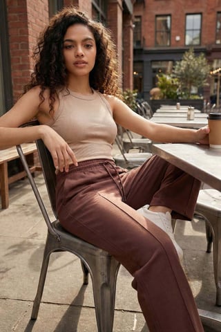 Textured Wide Leg Palazzo Pants with Drawstring Waist