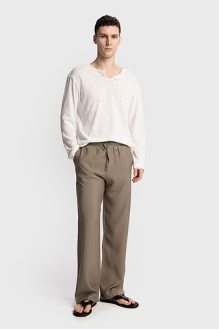 Ontspannen Pasvorm Tencel Broek