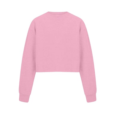 Miso Womens/Ladies Relaxed Fit Crop Sweatshirt (Pink)