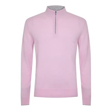 Callaway Mens Zip Neck Sweater Top (Pink)