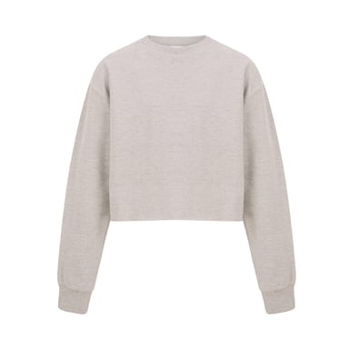 Miso Womens/Ladies Crop Sweatshirt (Oatmeal)