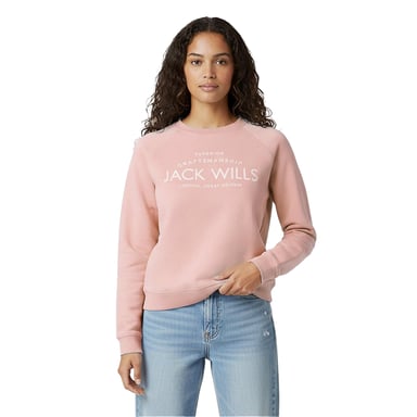 Jack Wills Womens/Ladies Hunston Graphic Crew Neck Sweatshirt (Soft Pink)