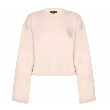 Biba Womens/Ladies Embroidered Logo Crop Sweatshirt (Neutral)