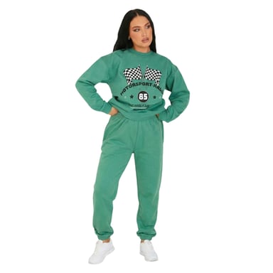 Missy Empire Womens/Ladies Graphic Print Sweatshirt (Green)