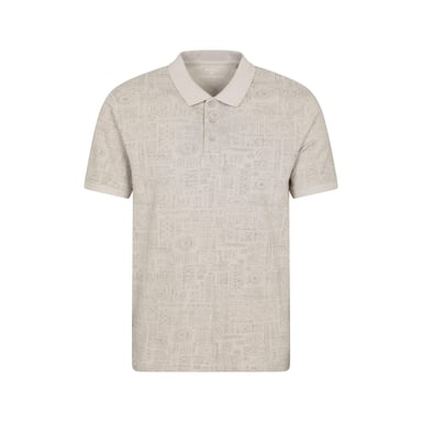 Mountain Warehouse Mens Dawnay Textured Pique Polo Shirt (Off White)