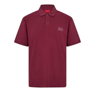 Hugo Mens Collared Short-Sleeved Polo Shirt (Dark Red)