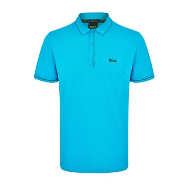 Boss Mens Paddy Short-Sleeved Polo Shirt (Turquoise/Aqua)