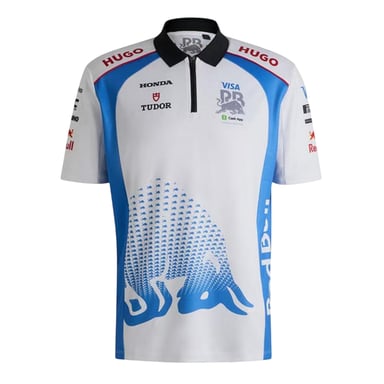 Hugo Mens Vcarb Red Bull Polyester Polo Shirt (White)
