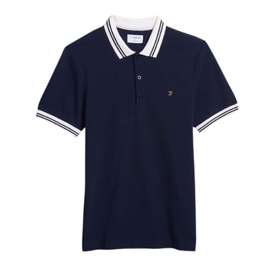 Farah Mens Regular Short-Sleeved Polo Shirt (True Navy)