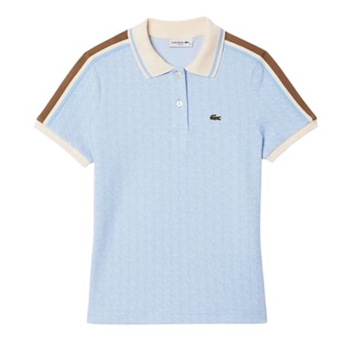 Lacoste Womens/Ladies Jacquard Slim Short-Sleeved Polo Shirt (Blue)