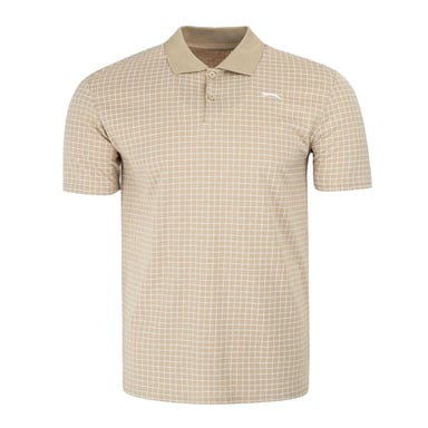 Slazenger Mens Chequered Golf Polo Shirt (Taupe)