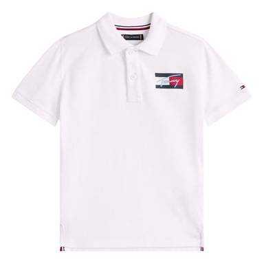Tommy Hilfiger Childrens/Kids Script Flag Regular Polo Shirt (White)
