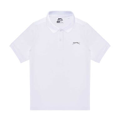Slazenger Boys Plain Polycotton Polo Shirt (White)
