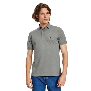 Tommy Hilfiger Mens 1985 Embroidered Logo Polo Shirt (Medium Grey)