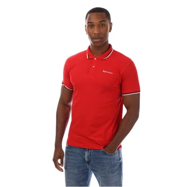 Aquascutum Mens Slim Short-Sleeved Polo Shirt (Red/White)