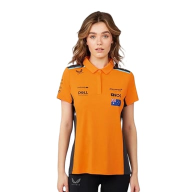 Castore Womens/Ladies McLaren F1 Polo Shirt (Autumn Glory/Phantom)