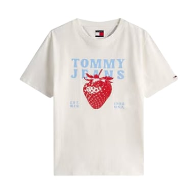 Tommy Jeans Womens/Ladies Strawberry Regular T-Shirt (Ecru)