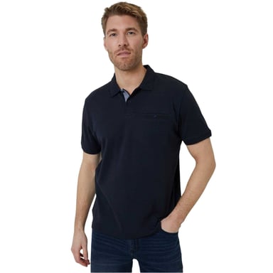 Threadbare Mens Regular Rolled Short Sleeves Polo Shirt (Navy)