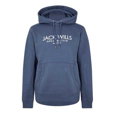 Jack Wills Mens Batsford Logo Hoodie (Indigo)