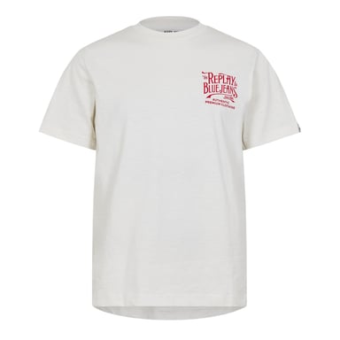 Replay Mens Back Jeans Logo T-Shirt (White)