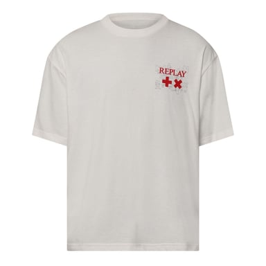 Replay Mens Martin Garrix Cotton Oversized T-Shirt (White)