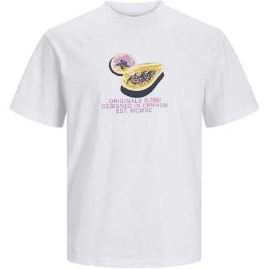 Jack And Jones Mens Papaya Crew Neck T-Shirt (Bright White)