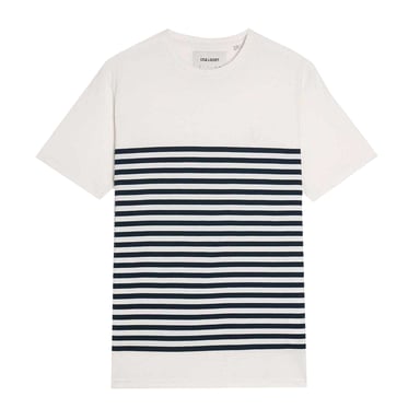 Lyle & Scott Mens Breton Stripe Breton T-Shirt (White)