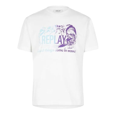 Replay Mens Waves Logo T-Shirt (White)