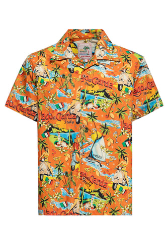 King Kerosin Herren Hawaiihemd Lago di Garda