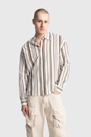 Relaxed Fit Striped Cotton Shirt