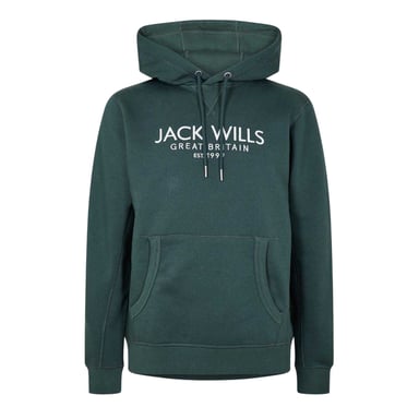 Jack Wills Mens Batsford Logo Hoodie (Pine)