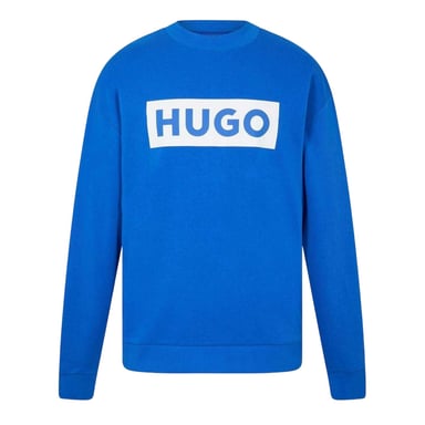 Hugo Mens Niero Box Logo Crew Neck Sweatshirt (Blue)