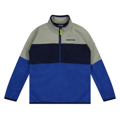 Craghoppers Childrens/Kids Linden Colour Block Zip Neck Regular Sweatshirt (Bolt Blue/Grey Blue Marl)