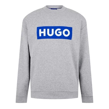 Hugo Mens Niero Box Logo Crew Neck Sweatshirt (Grey Marl)