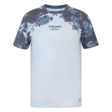 Firetrap Mens Sub All-Over Print T-Shirt (White/Navy)