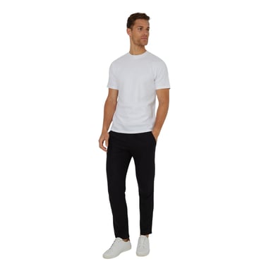 Threadbare Mens Textured Crew Neck Regular T-Shirt (White)