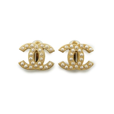 Chanel Vintage Metal Earrings CC