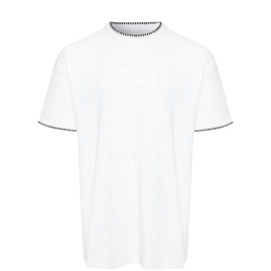 Threadbare Mens Zig Zag Knitted Regular T-Shirt (White)