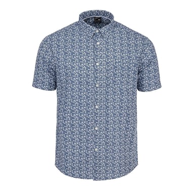 Ben Sherman Mens Floral Short-Sleeved Shirt (Blue)