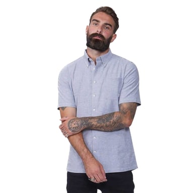 Firetrap Mens Classic Oxford Shirt (Blue)