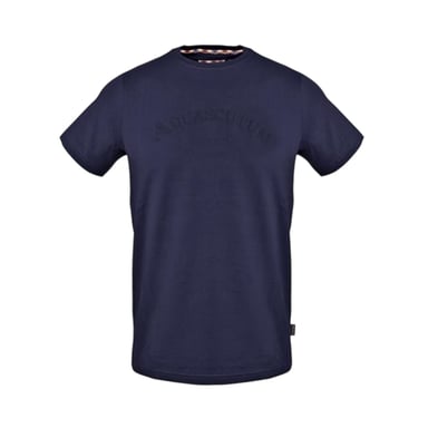 Aquascutum Mens Arched Logo Crew Neck Regular T-Shirt (Navy)