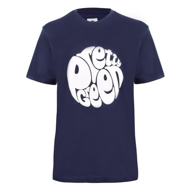 Pretty Green Mens Large Logo Crew Neck T-Shirt (Navy)