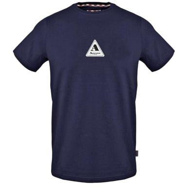 Aquascutum Mens Logo Jersey Crew Neck T-Shirt (Navy)