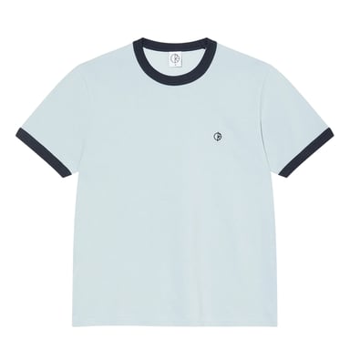 Pretty Green Mens Ringer Logo T-Shirt (Light Blue)