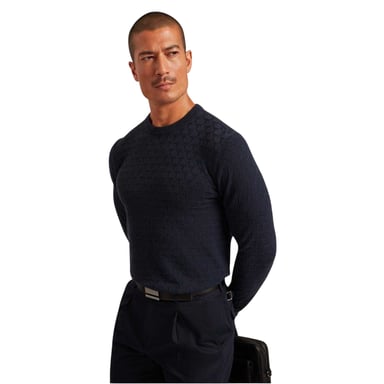 Ted Baker Mens Stitch Knitted Crew Neck Jumper (Navy)