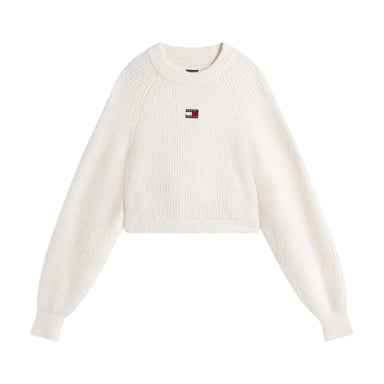 Tommy Jeans Womens/Ladies Badge Raglan Long-Sleeved Sweater Top (Antique White)