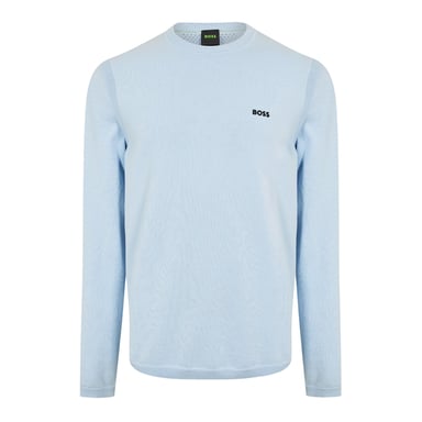 Boss Mens Embroidered Logo Crew Neck Jumper (Blue)