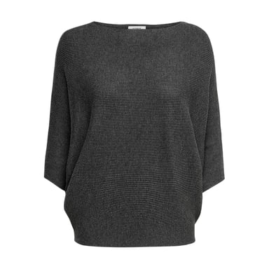 Only Womens/Ladies Crew Neck Boxy Dolman Sweater Top (Dark Grey Melange)