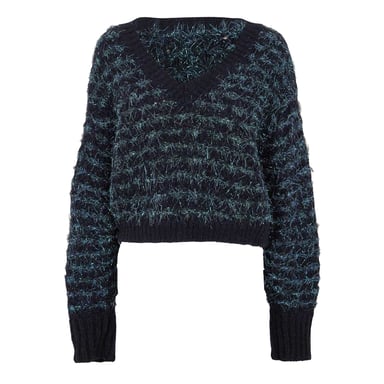 Boss Womens/Ladies Metallic Thread Regular Long-Sleeved Sweater Top (Black Blend)